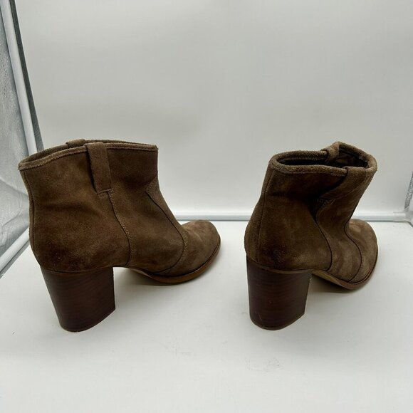 Splendid Lakota Suede Leather Boots Women 11 Brown Taupe Stack Heel Western - Picture 9 of 15